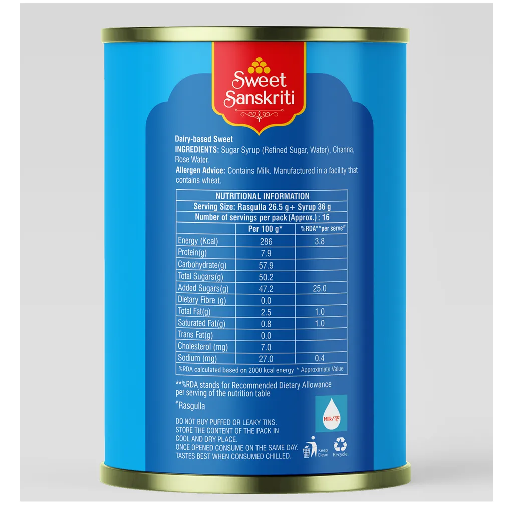 Sweet Sanskriti Rasgulla Tin 2