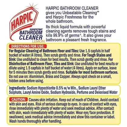 Harpic Lemon Bathroom Cleaner 1