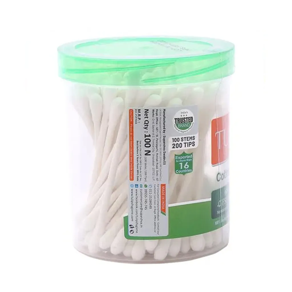 Tulips Paper Stick Cotton Swab Jar - 100 Nos 1
