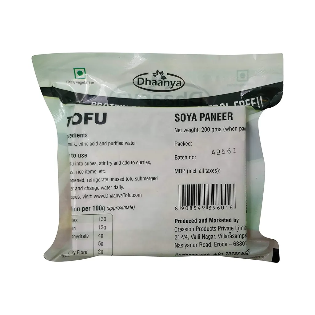 Dhaanya Tofu Soya Paneer 1