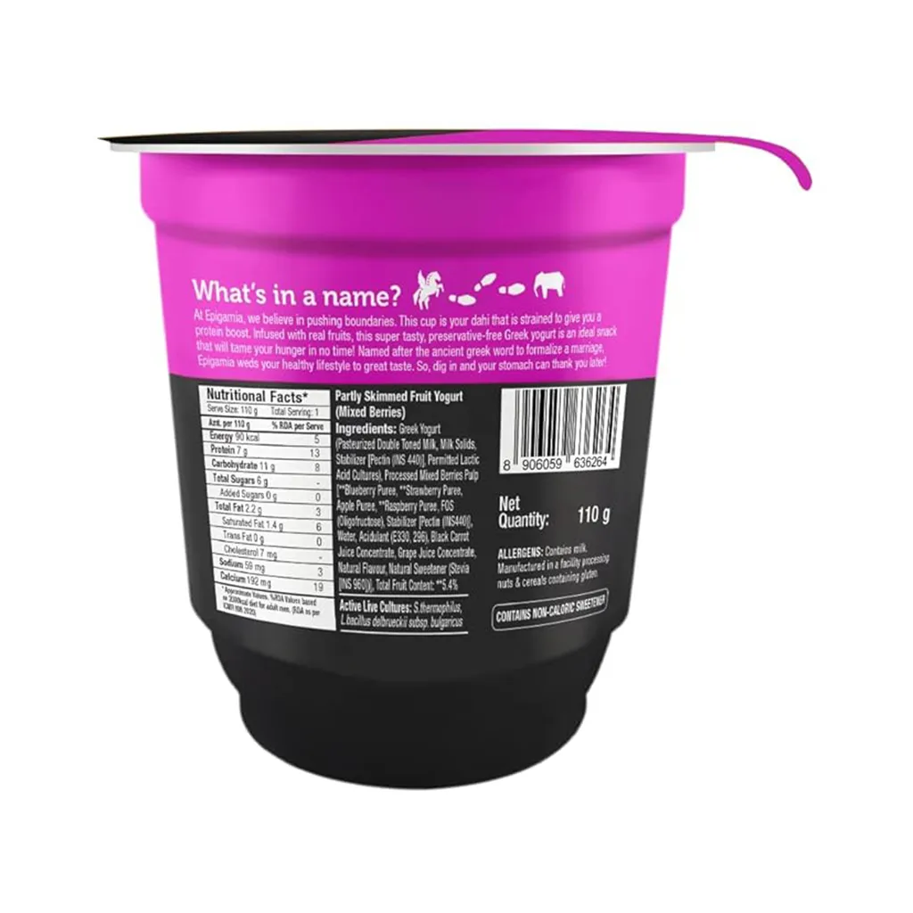 Epigamia Mixed Berry Greek Yogurt 1