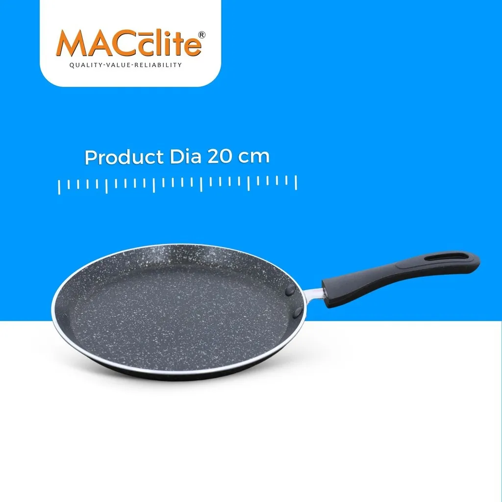 Macclite Aluminium Non-Stick Kyytte Miniso Flat Tawa- 20cm (Dia MC36) 3