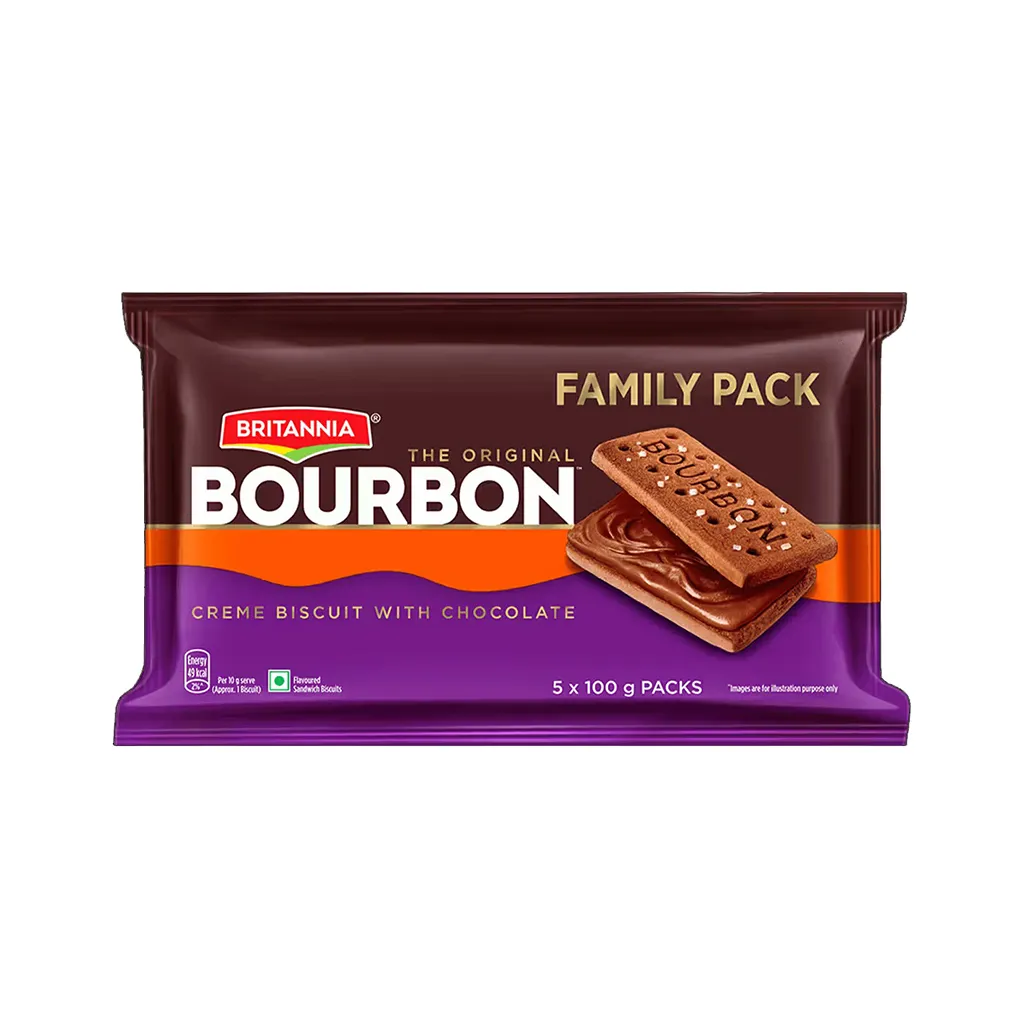 Britannia Bourbon Cream Biscuits - Buy 4 Get 1 Free