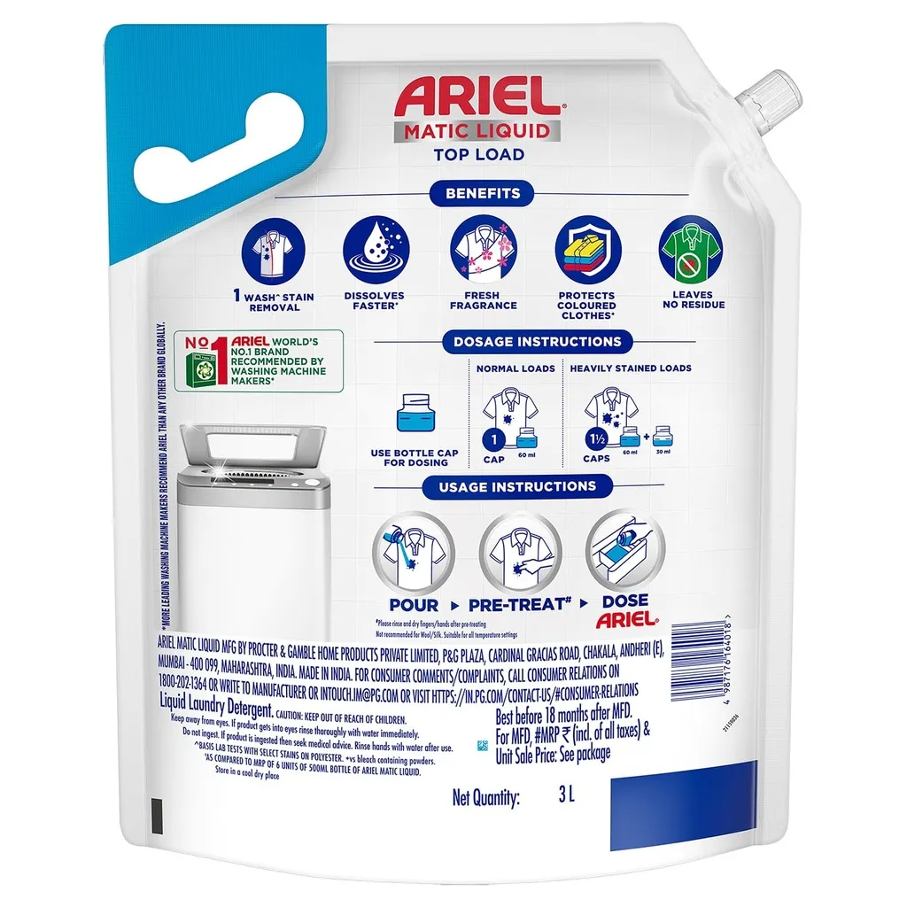 Ariel Liquid Detergent Refill Pouch 1