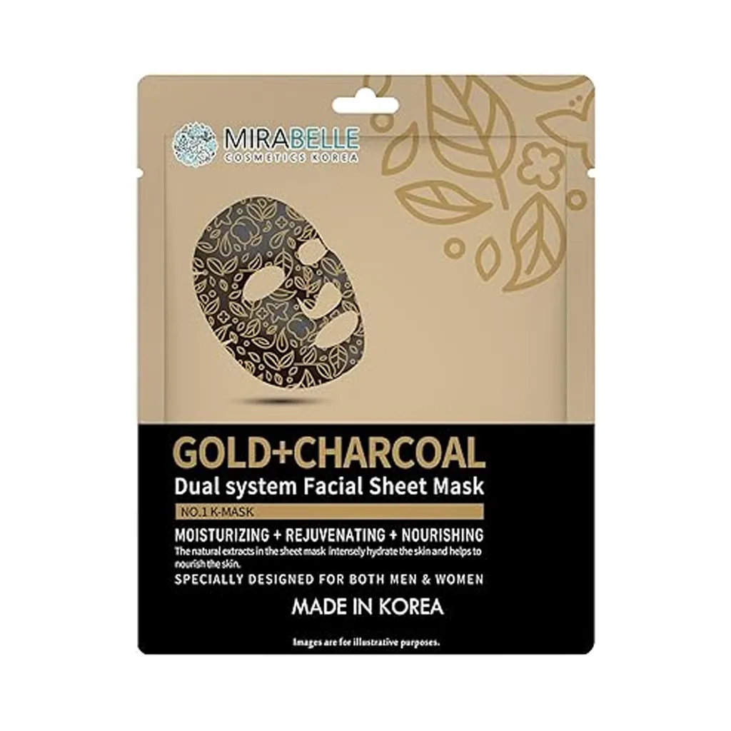 Mirabelle Gold & Charcoal Facial Sheet Mask- 25ml