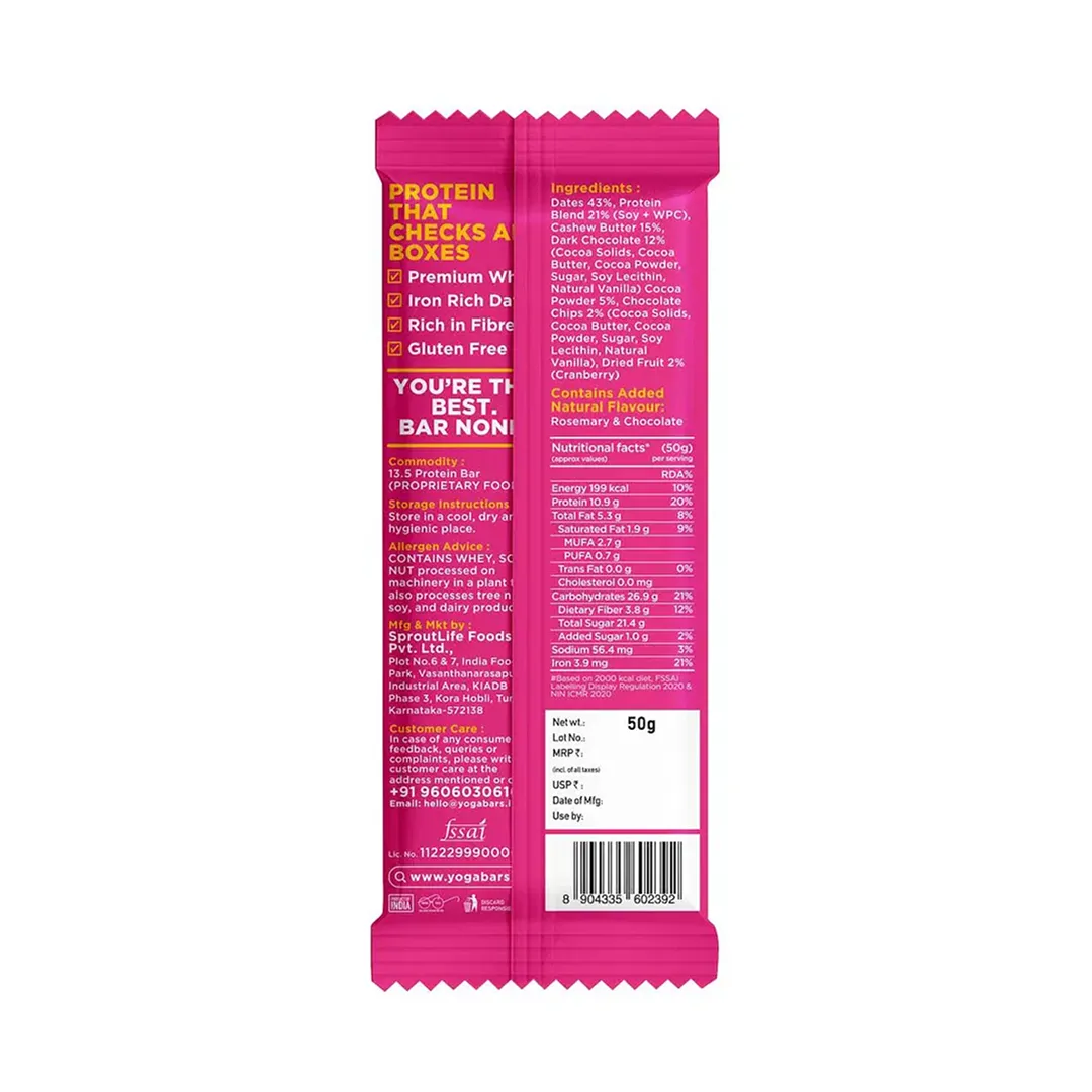 Yogabar Protein Bar Choco Chip 1