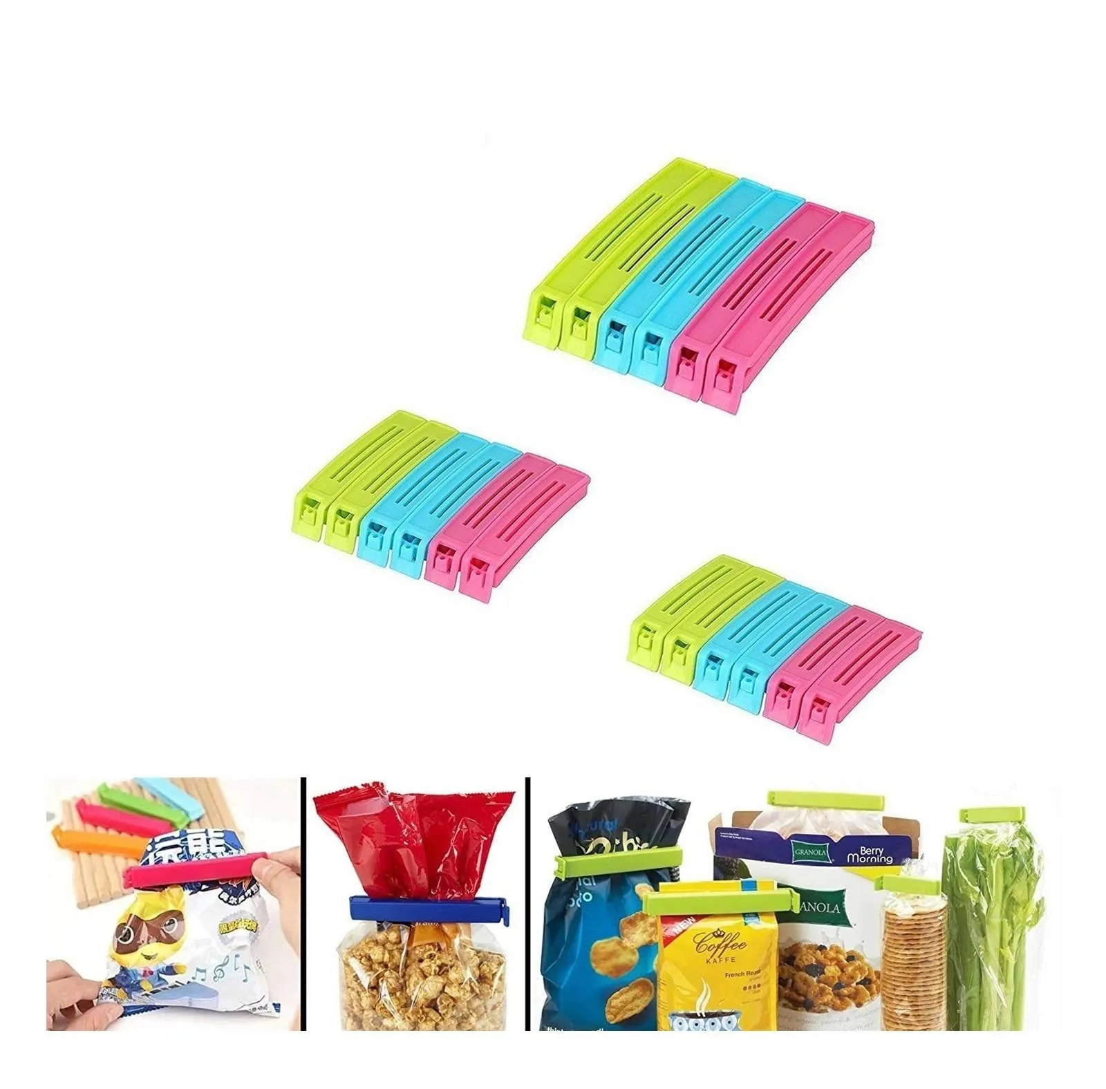 SH Food Bag Clip Assorted 3