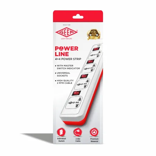 Geep Extreme 4+4 Power Strip with 2 Meter Cable 3