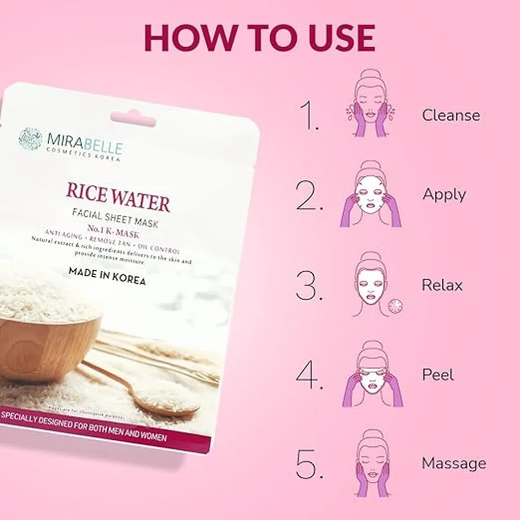 Mirabelle Korea Rice Water Sheet Mask 3