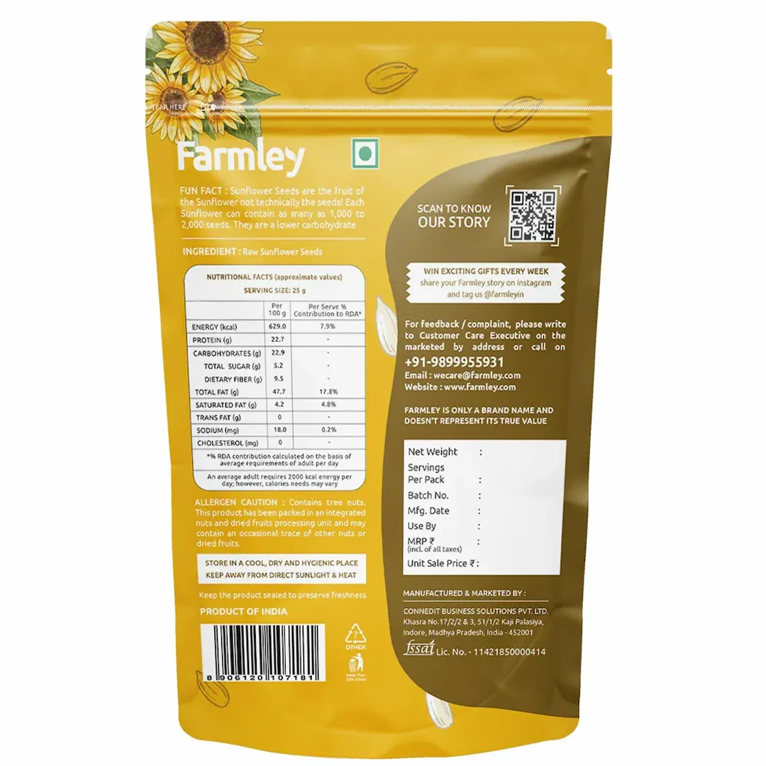 Farmley Premium Sunflower Seeds Standee Pouch 200g 1