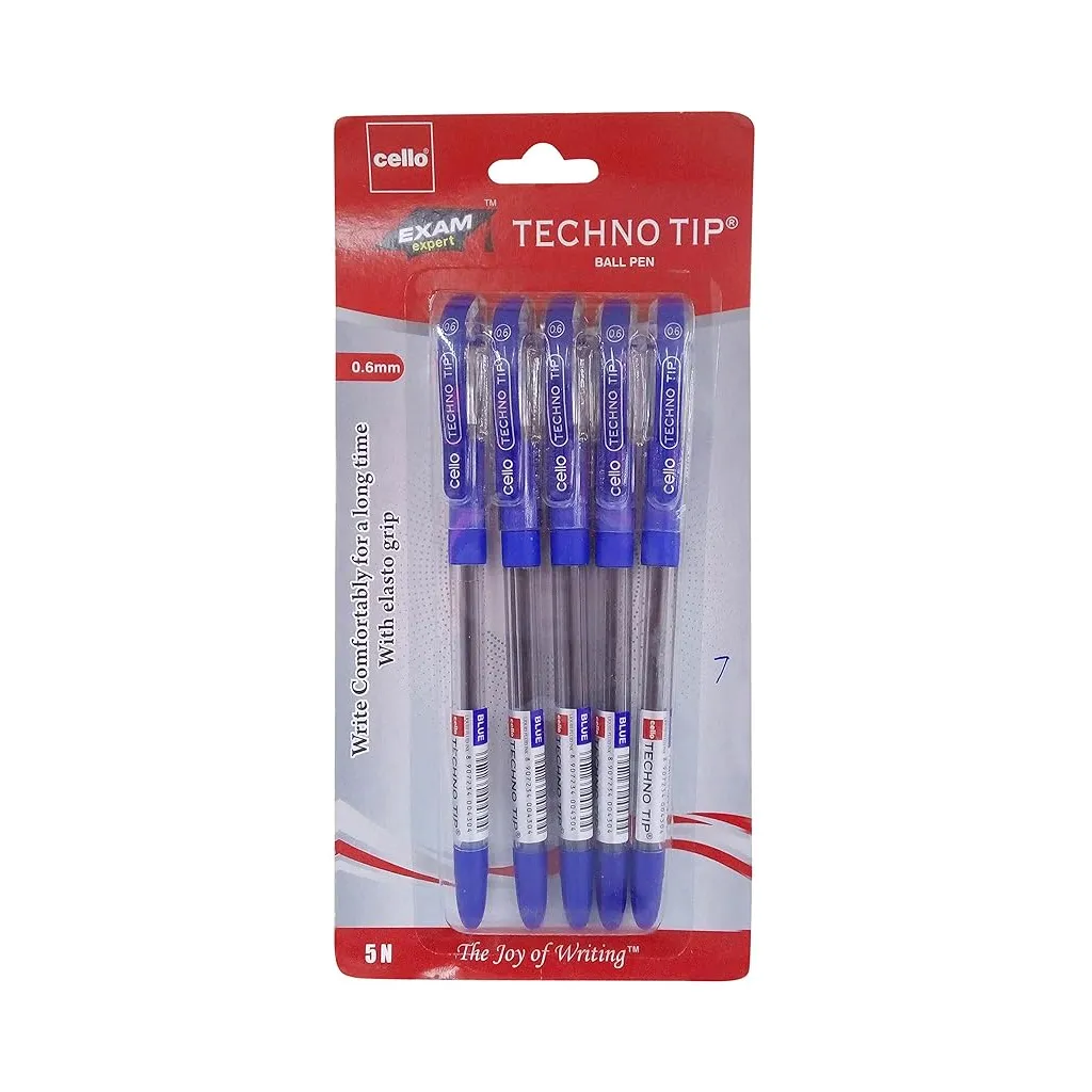 Cello Technotip Ball Pen 5 Pc Pack - Blue