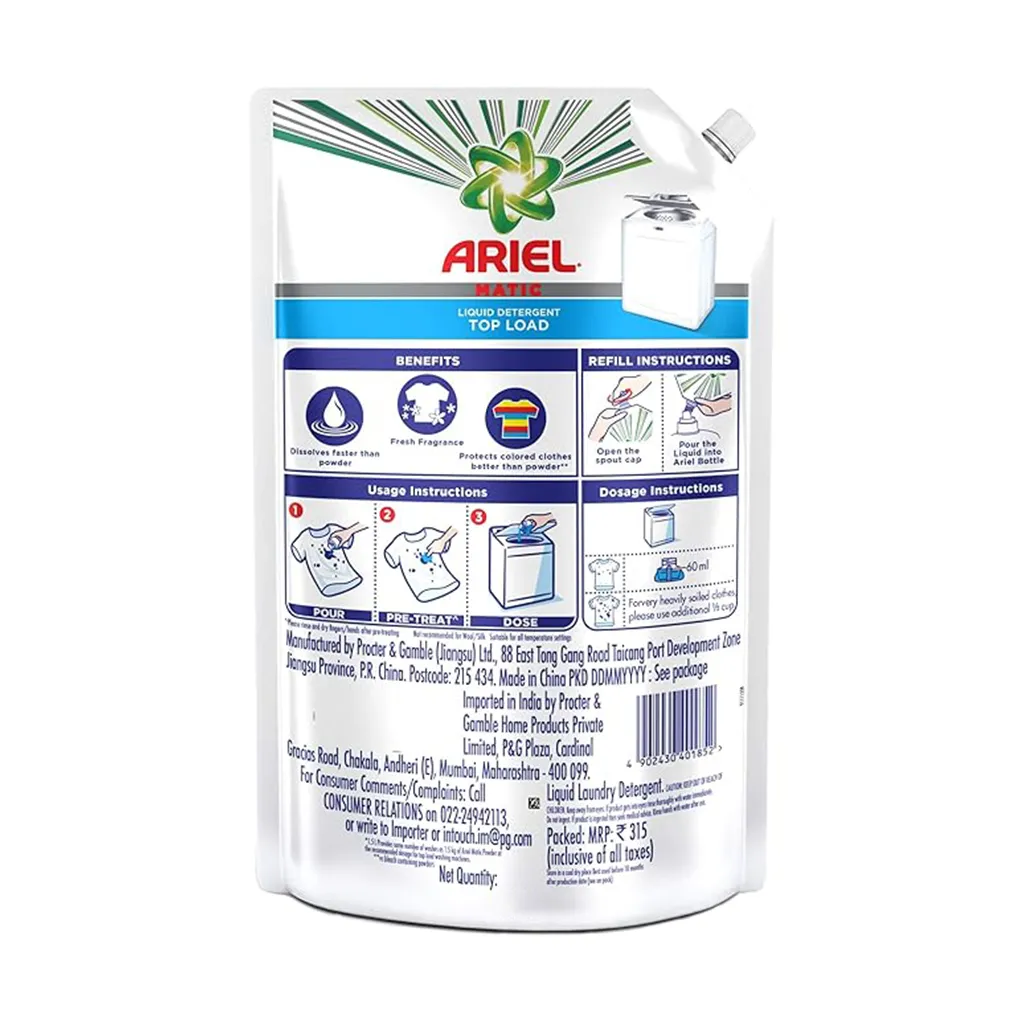 Ariel Liquid Top Load Pouch 1