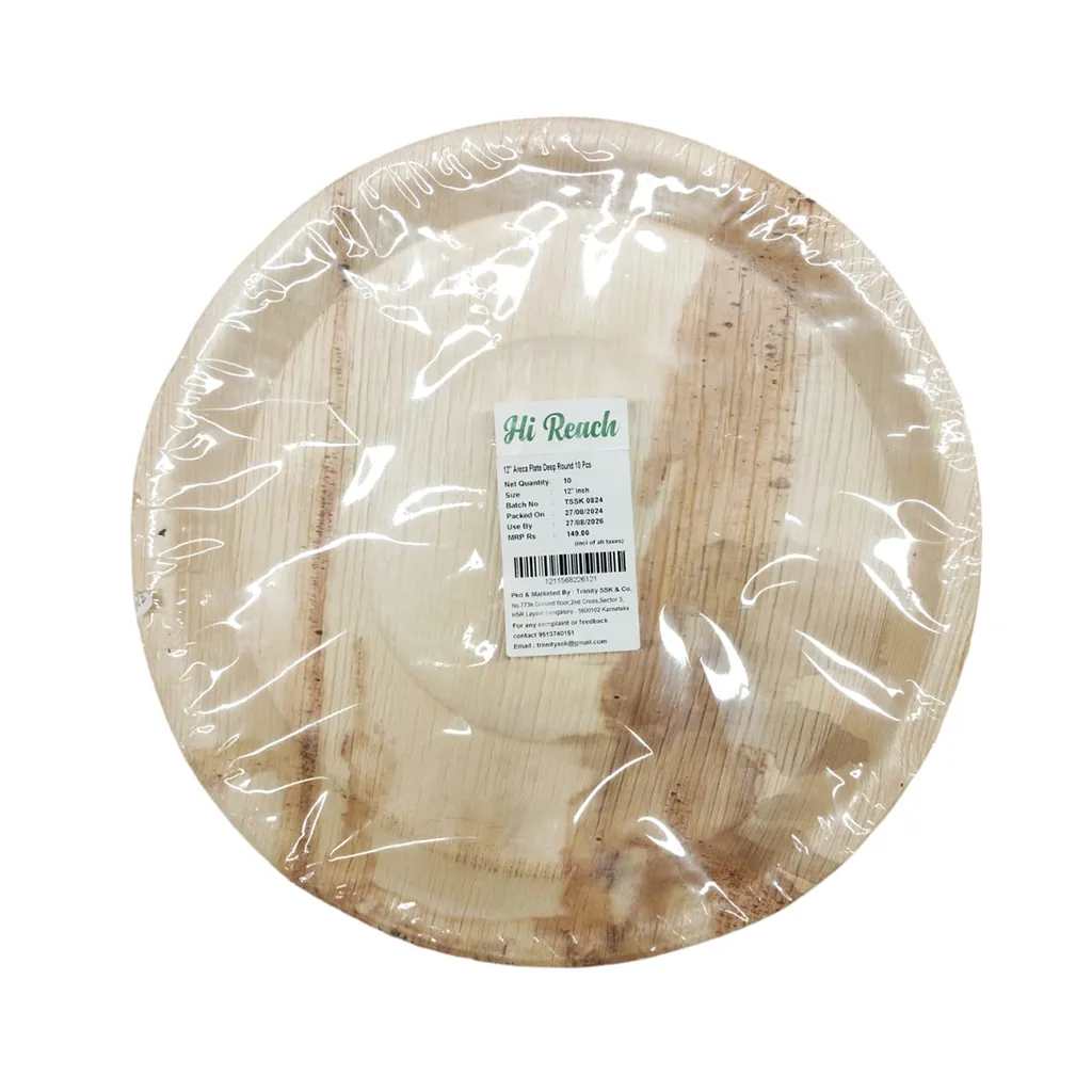 Hi-Reach Areca Deep Round Plate - 12 inch