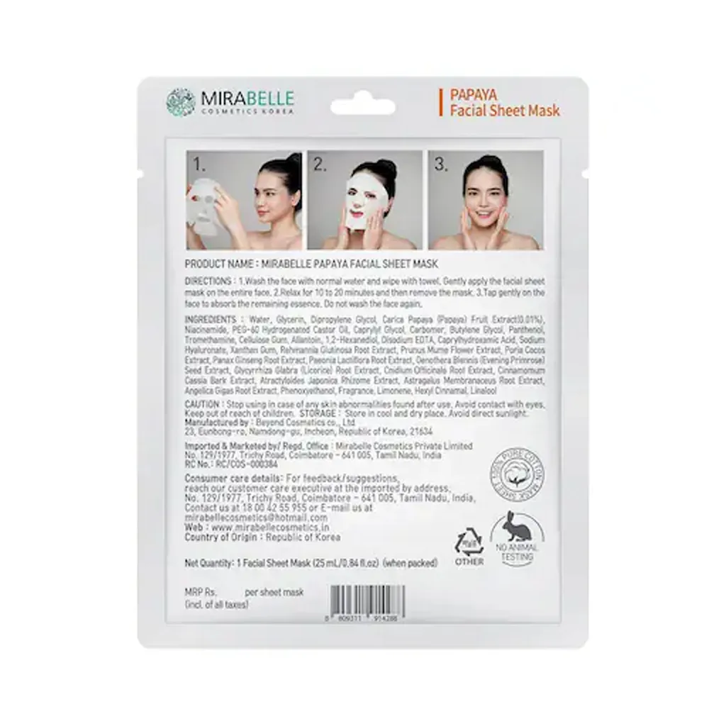 Mirabelle Korea Papaya Fairness Facial Mask 1