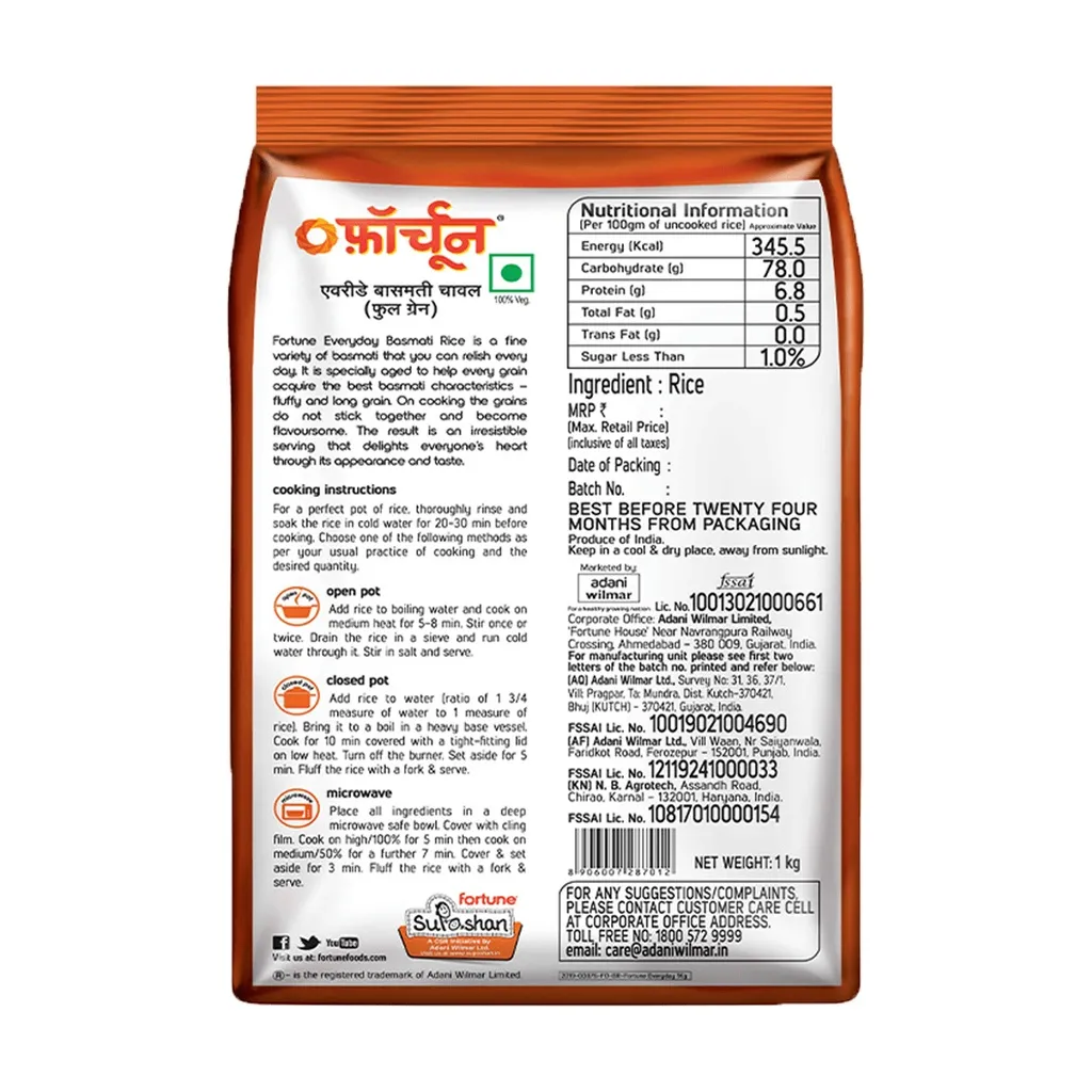 Fortune Everday Basmati Rice 1
