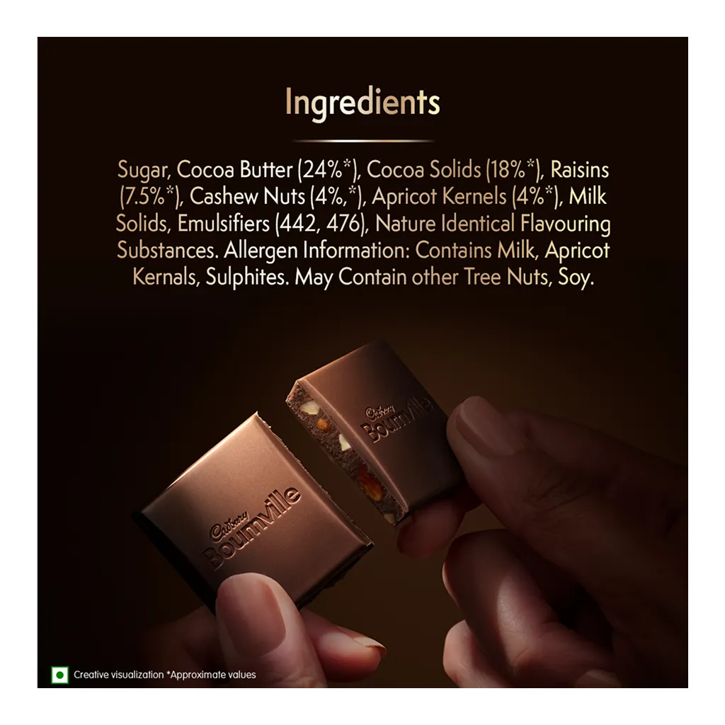 Bournville Fruit & Nut Dark Chocolate Bar 2