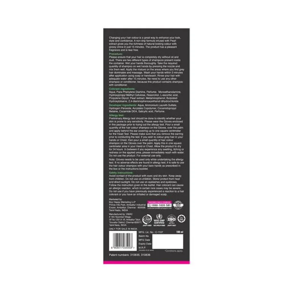 VIP Hair Colour Shampoo Black 1