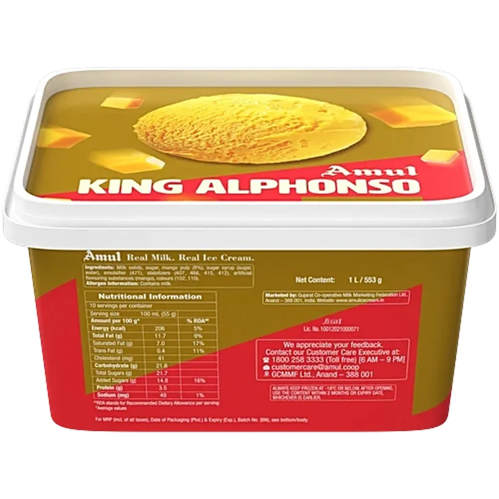 Amul King Alphonsa Gold Tub 1Lit 2