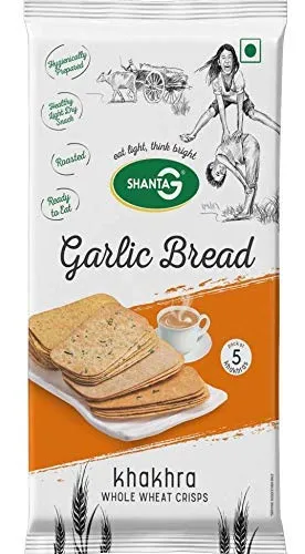Shanta Khakhra Garlic Bread Whole Wheat Crisps