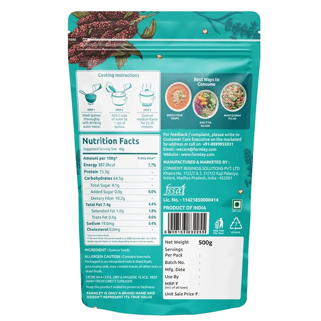 Farmley Quinoa Seeds Standee Pouch  1