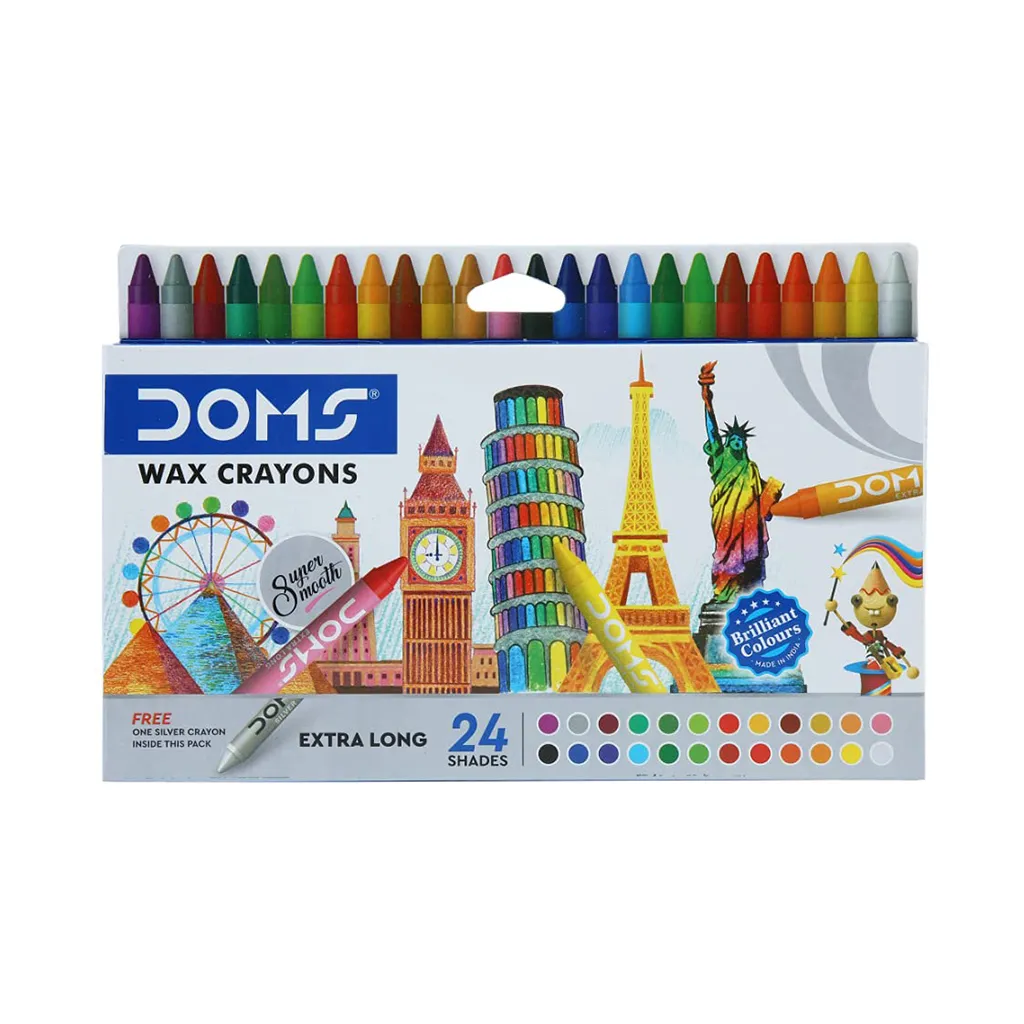 Doms Long Wax Crayons - 24 Shades