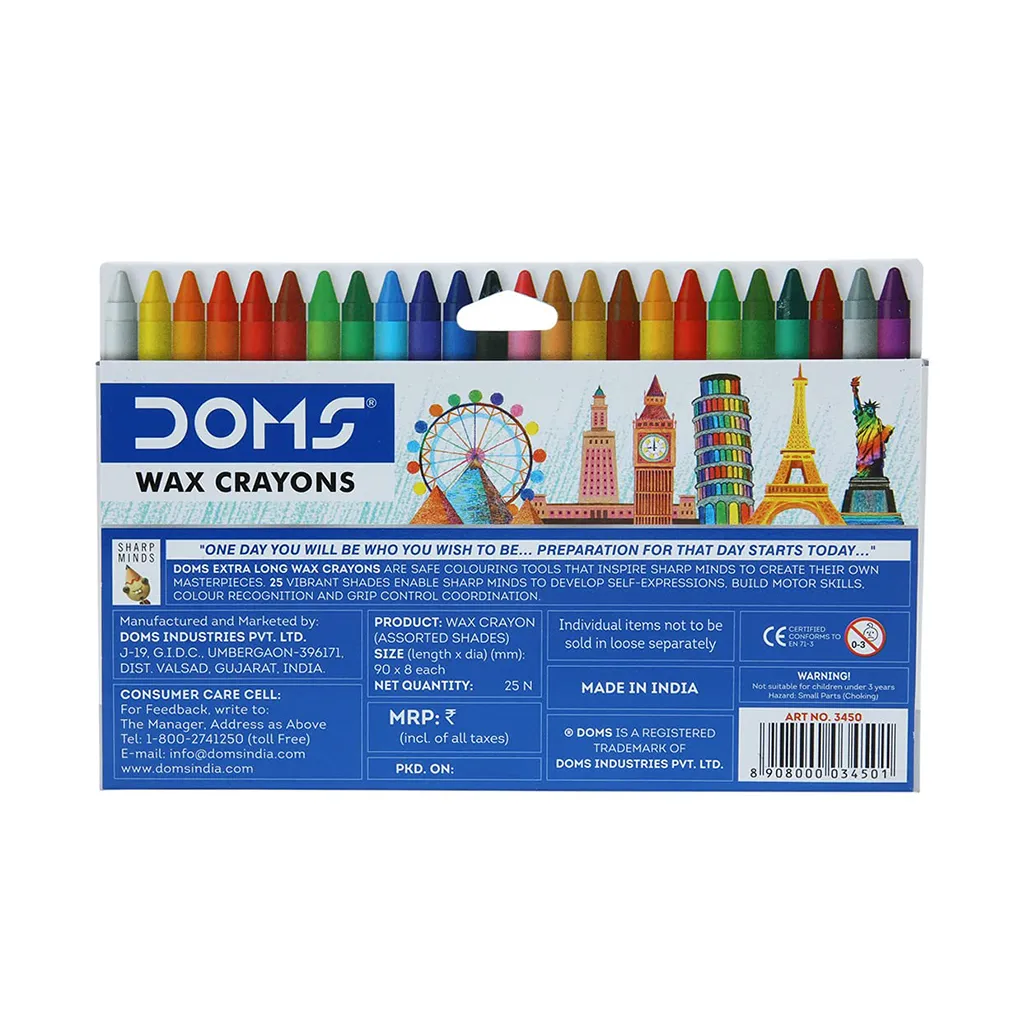 Doms Long Wax Crayons - 24 Shades 1