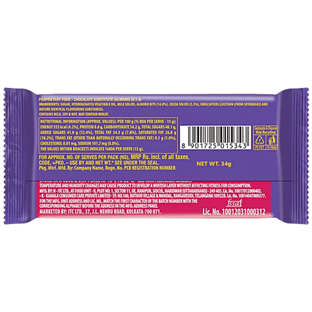 Sunfeast Fantastik Roasted Almond Bar 1