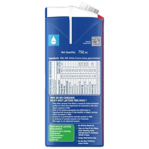 Milky Mist Lactose Free Milk ( Toned Milk ) 750 Ml 1
