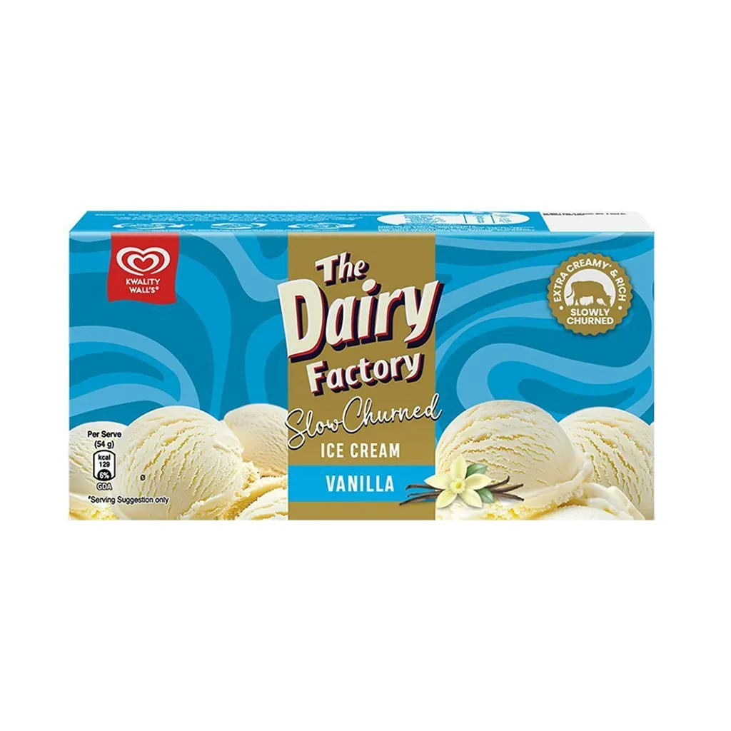 Kwality Wall's The Dairy Factory Slow Churned Vanilla Ice Cream