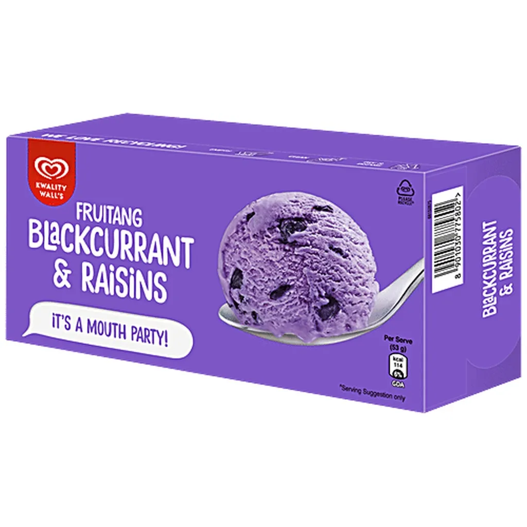 Kwality Wall's Frozen Dessert Black Current & Raisins Ice Cream 1