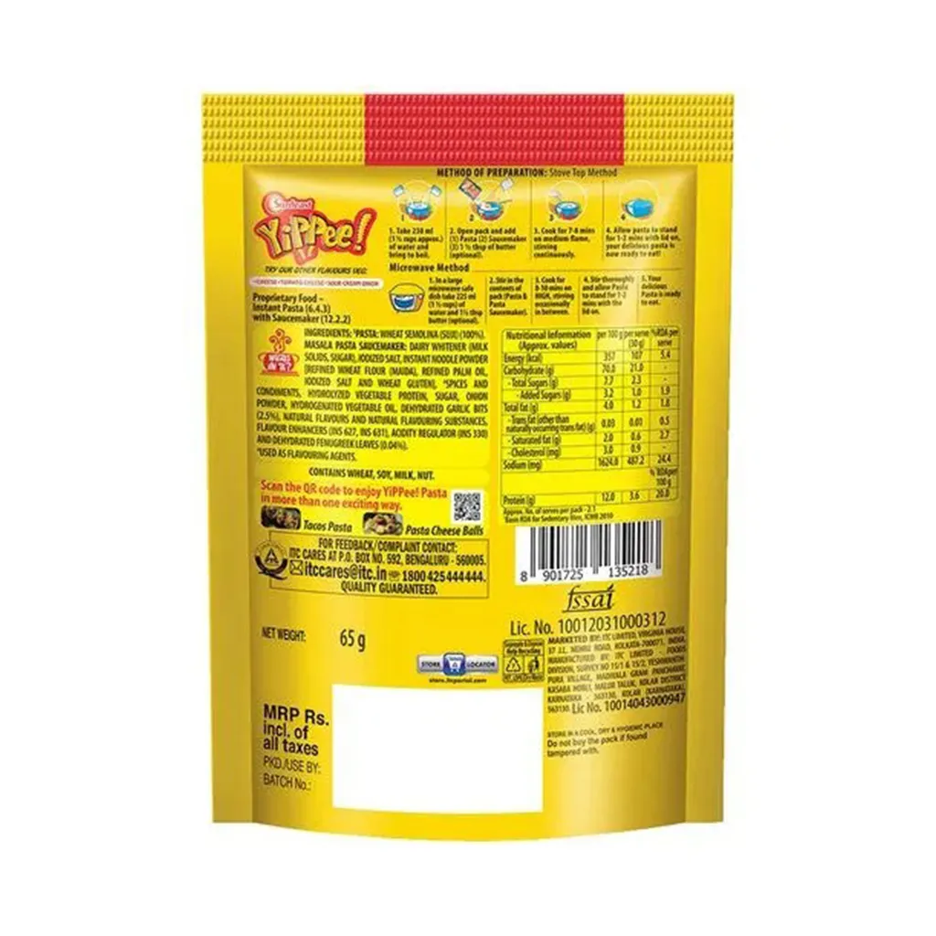 Sunfeast Yippee Masala Treat Pasta 1