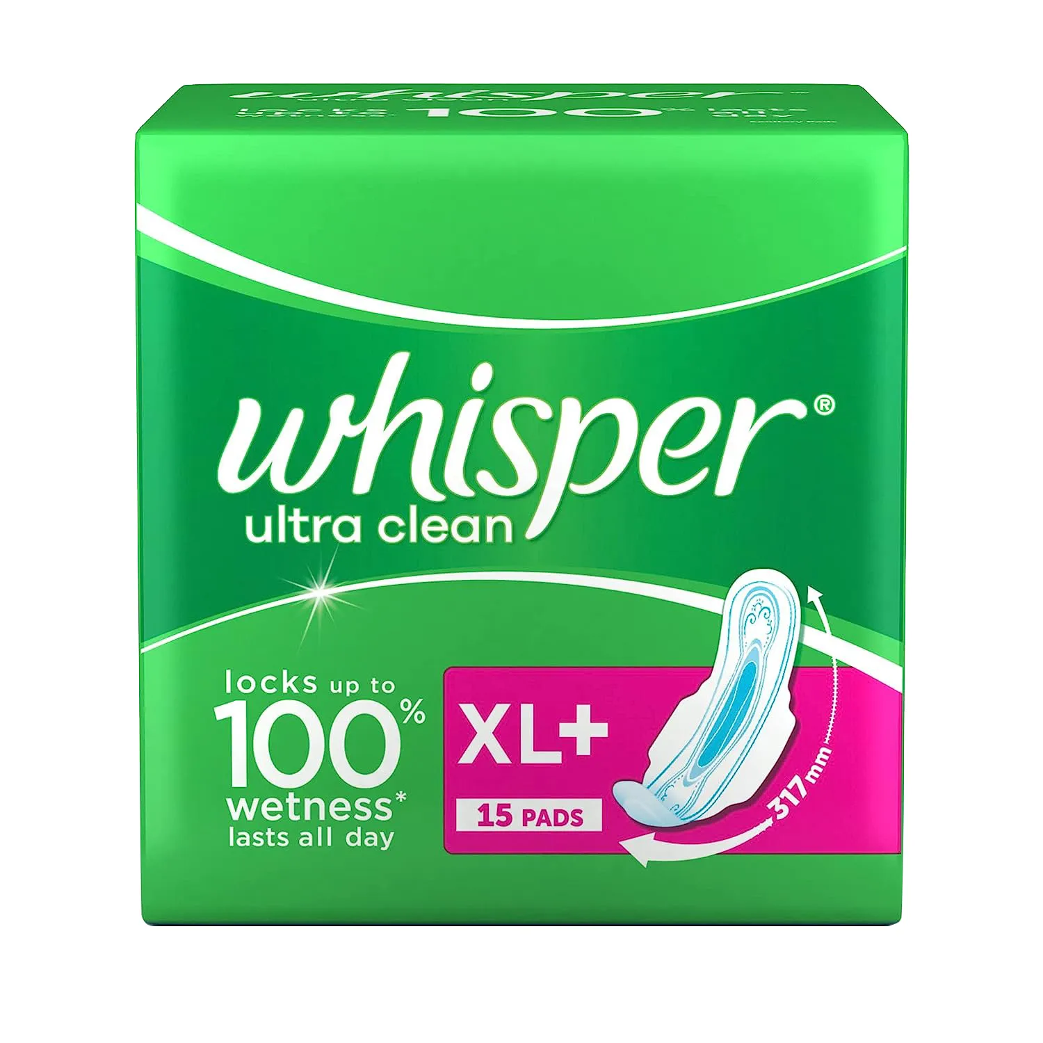 Whisper Ultra Clean Xl+ Sanitary Pads