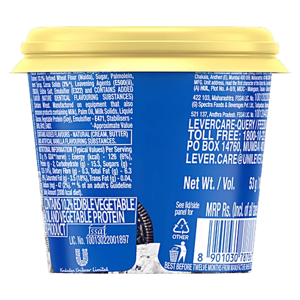 Kwality Wall's Oreo & Cream Frozen Dessert Ice Cream 1