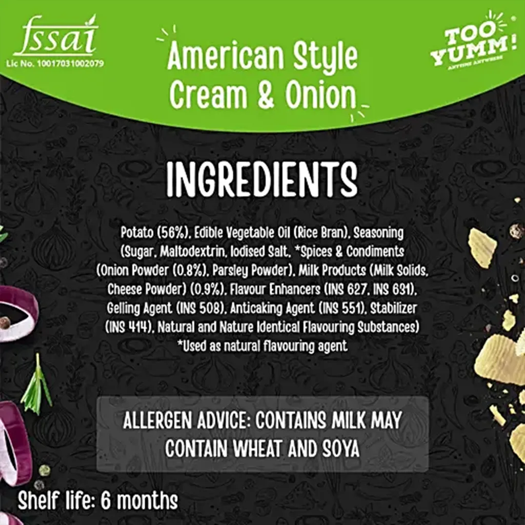 Too Yumm Chips American Style Cream & Onion 2