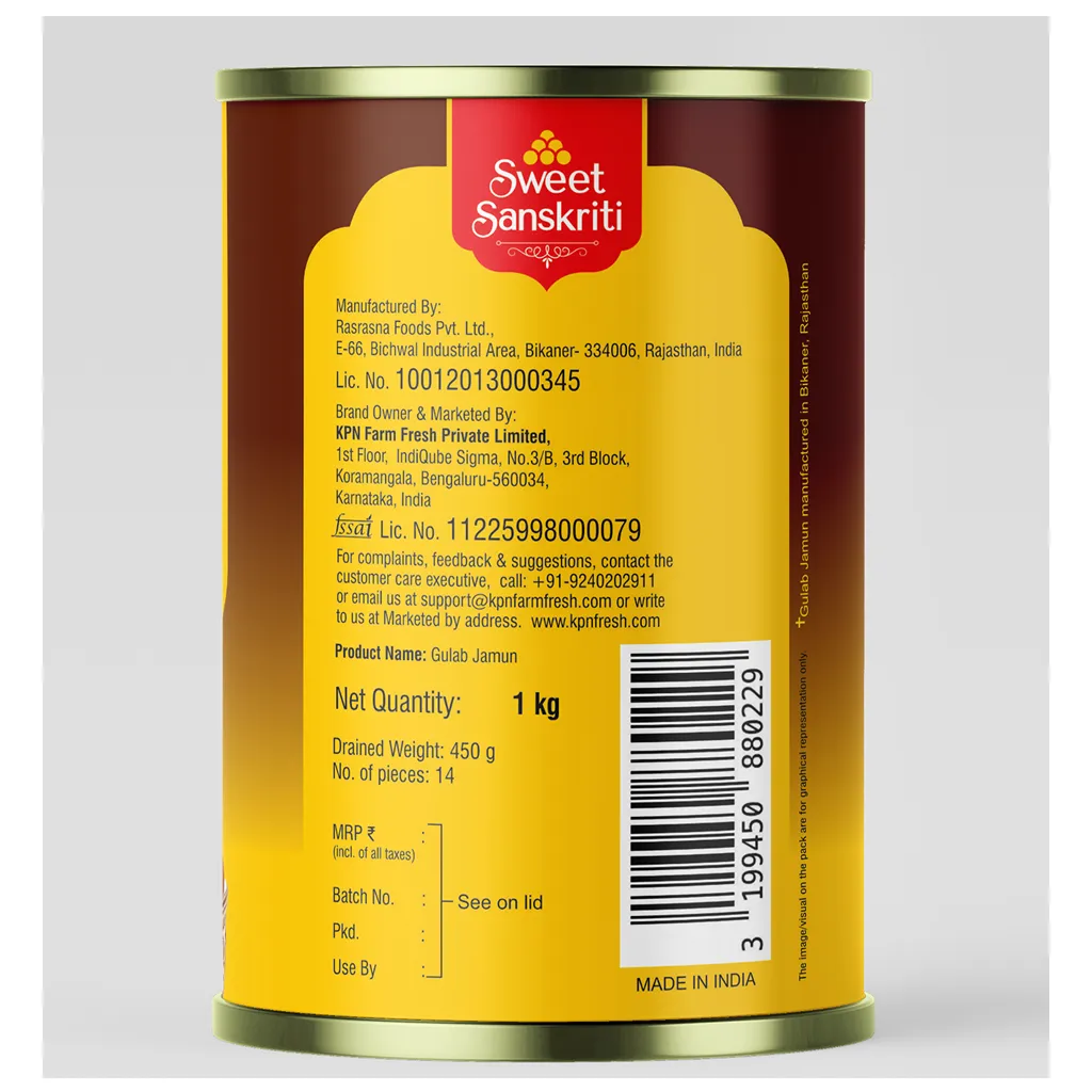 Sweet Sanskriti Gulab Jamun Tin 3