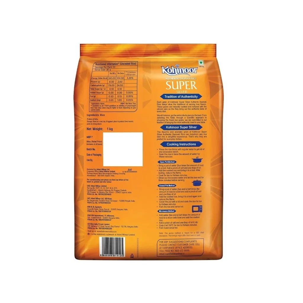 Kohinoor Super Silver Basmati Rice 1