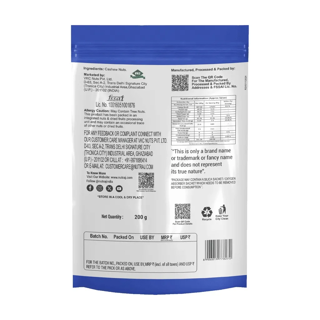 Nutraj Classic Cashews Pouch 1