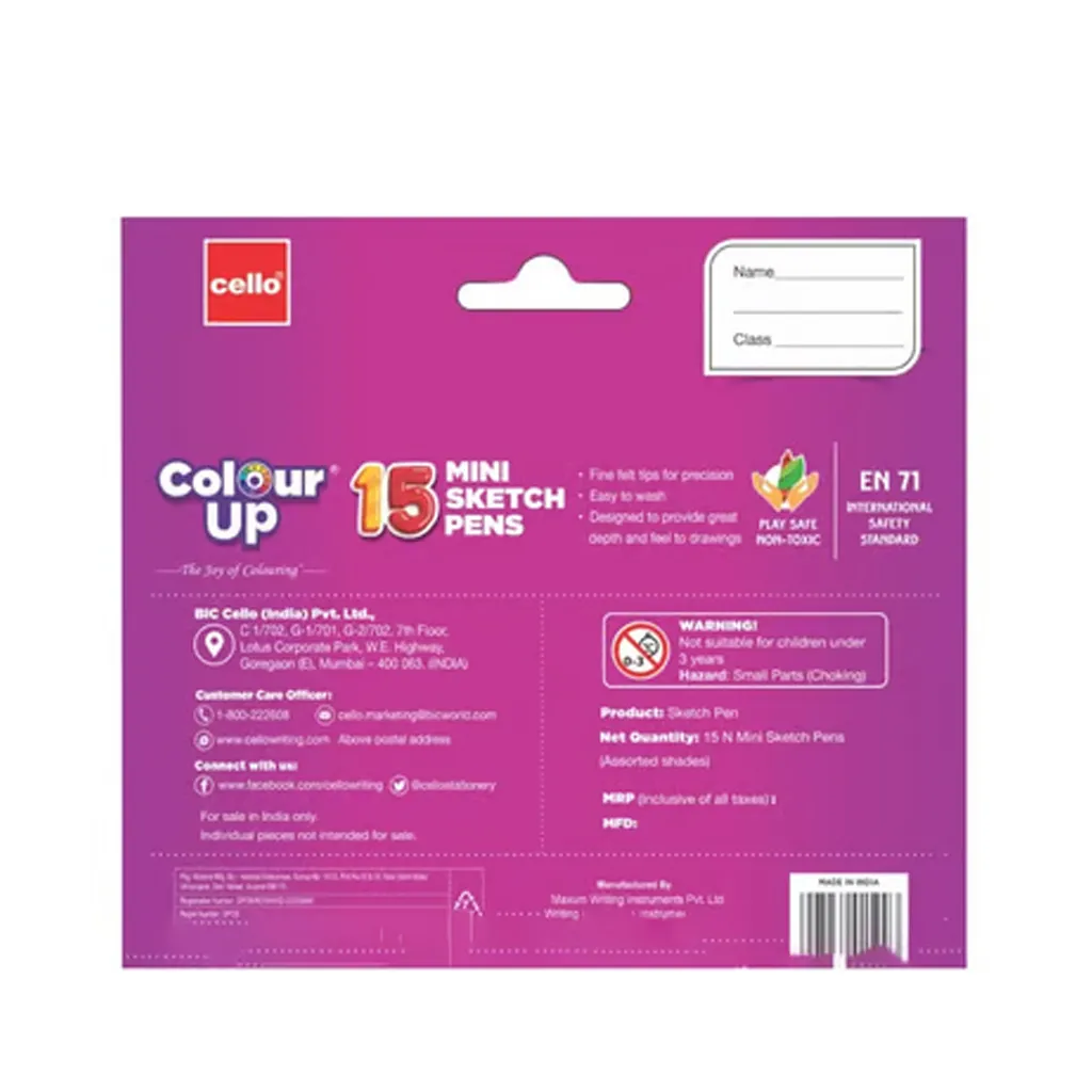 Cello Colour Up Sketch Pens Mini - 15 1