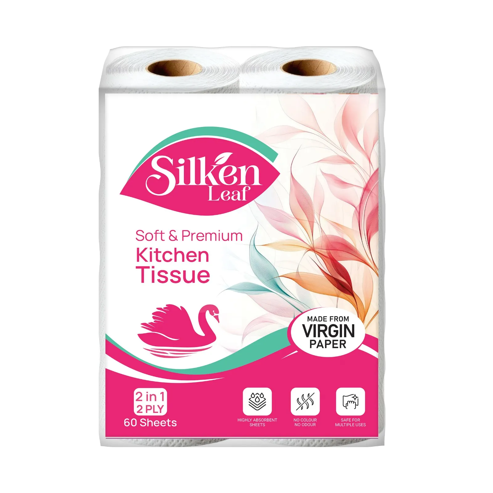 Silken leaf Virgin Soft & Premium Kitchen Tissues 2-in-1 Pack