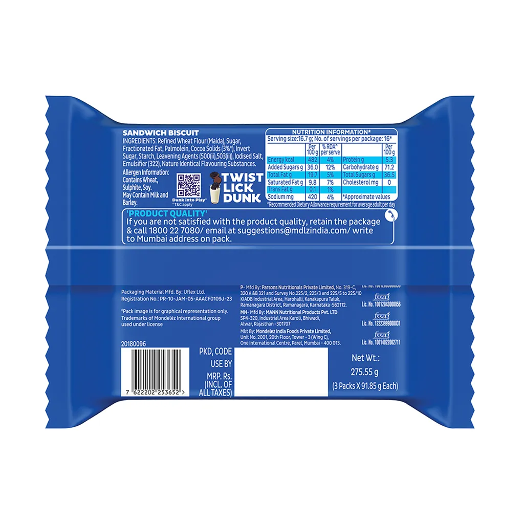 Cadbury Oreo Choco Creme Biscuit Family Pack 1