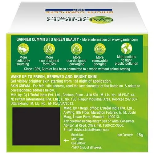 Garnier Men Bright Complete Vitamin C Night Cream 2