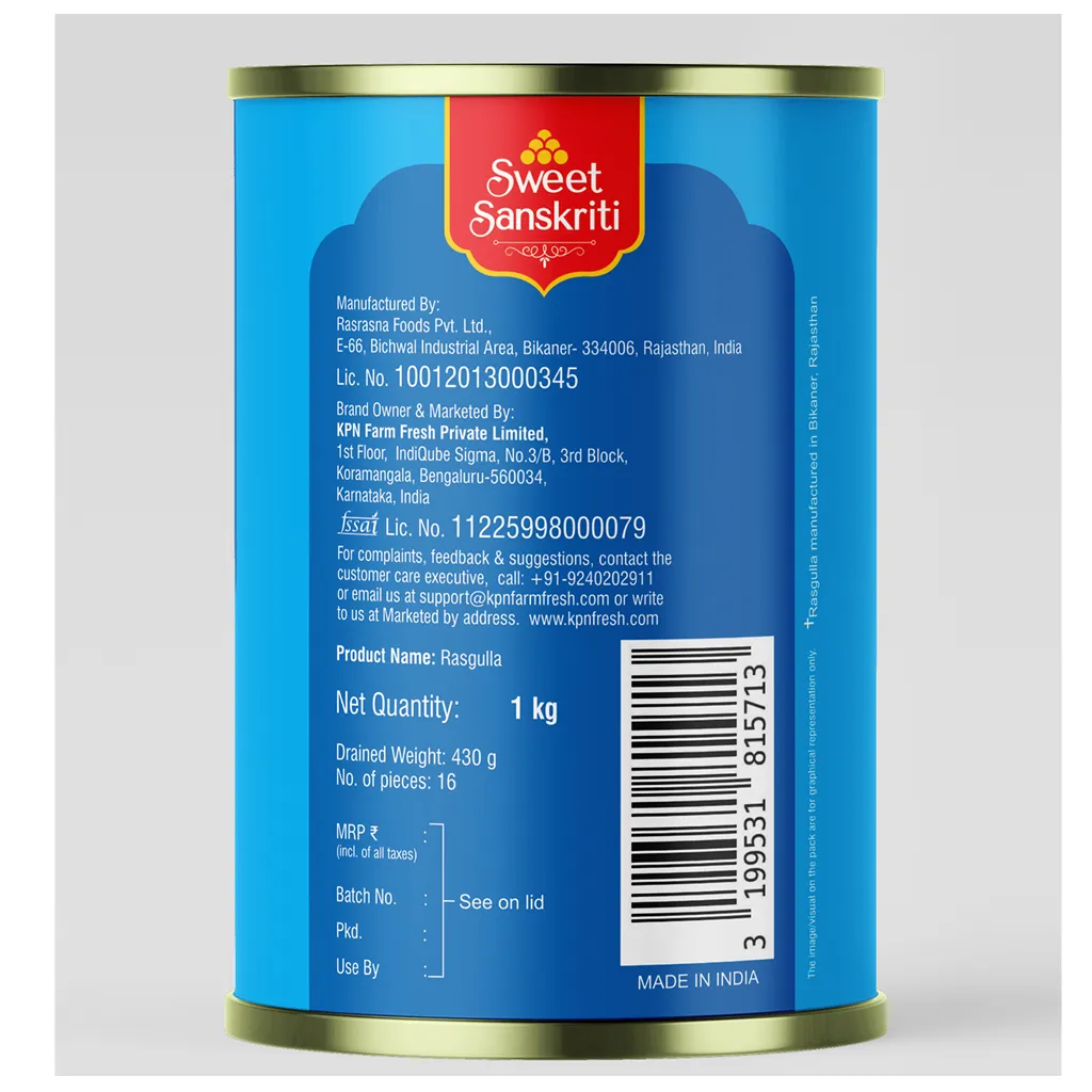 Sweet Sanskriti Rasgulla Tin 3