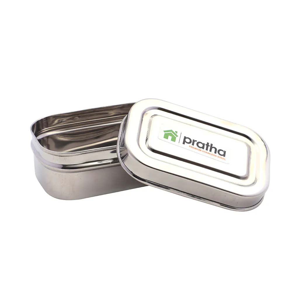 Pratha Rectangle Stainless Steel Dabbi No.1 2