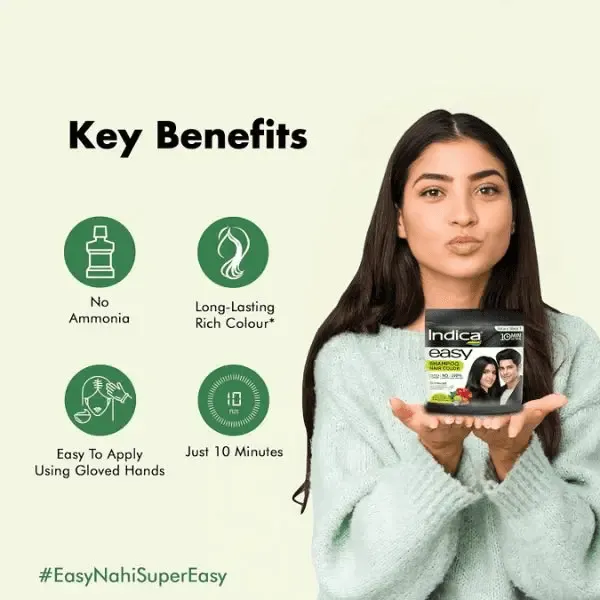 Indica Easy Natural Black Shampoo Hair Colour  4