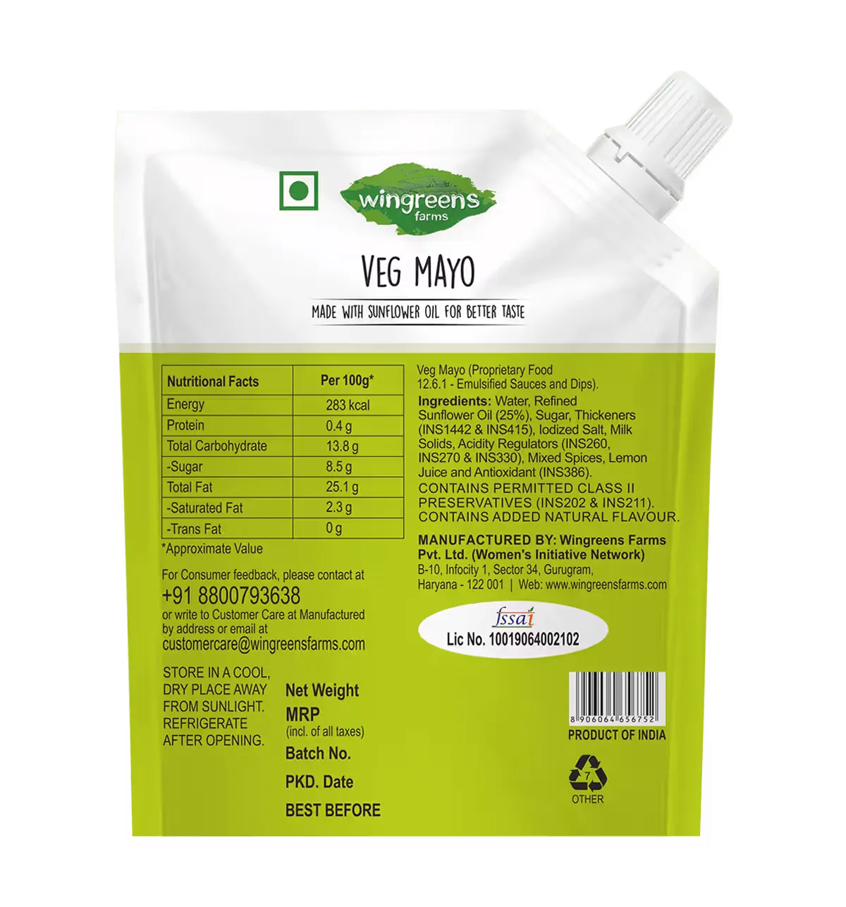 Wingreens Veg Mayo 200g 1