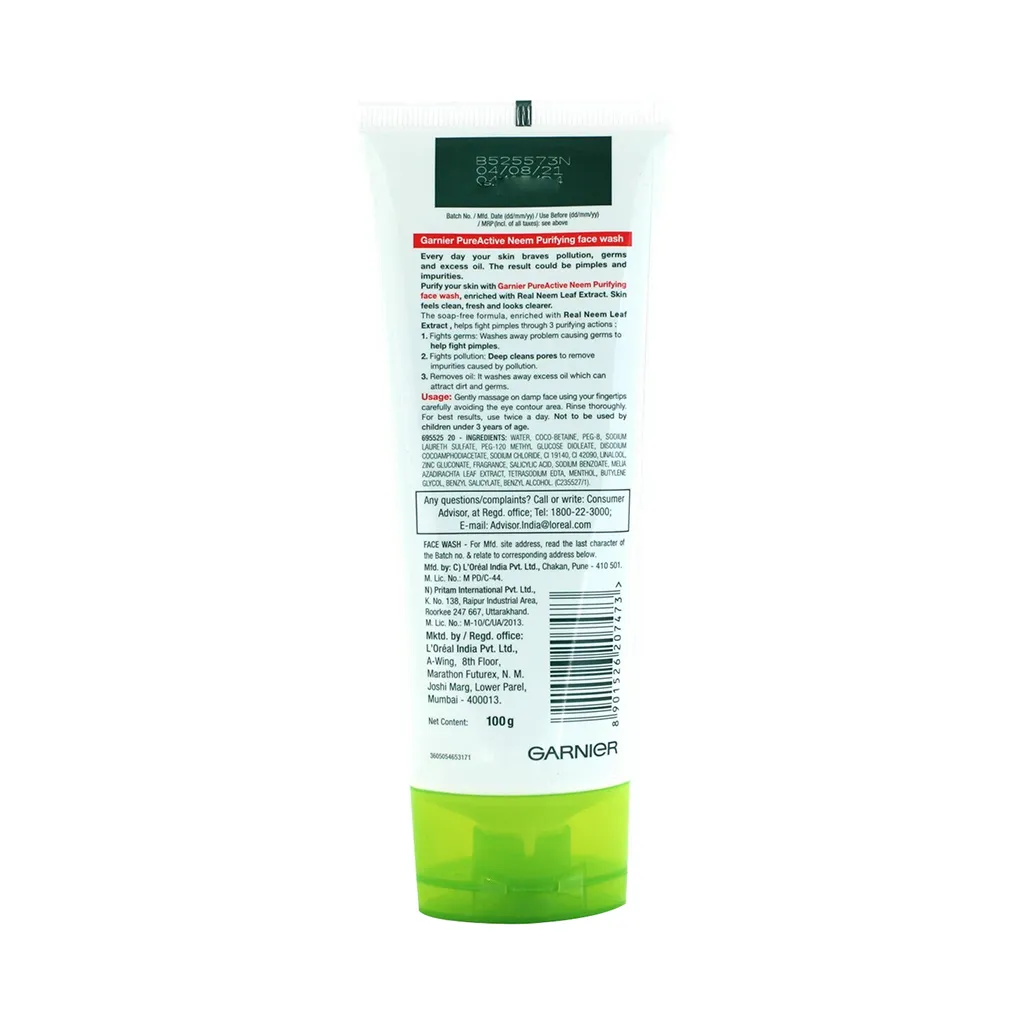 Garnier Pure Active Neem Face Wash 1