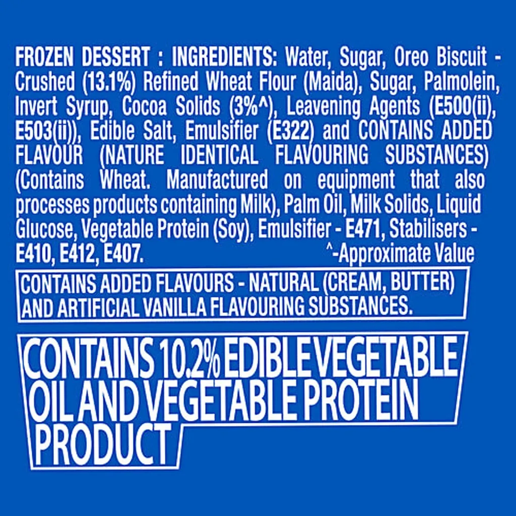 Kwality Wall's Oreo & Cream Frozen Dessert Ice Cream 2