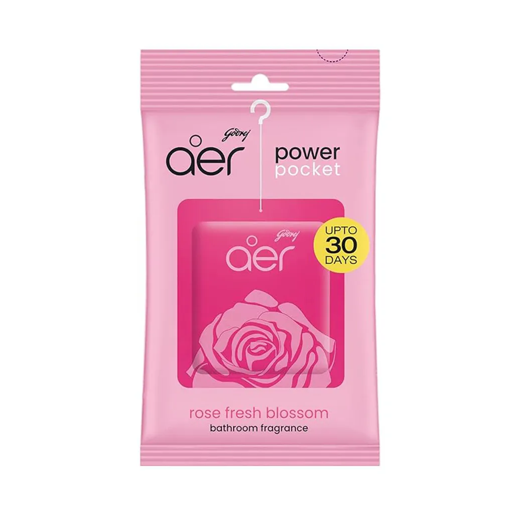 Godrej Aer Power Pocket Rose Fresh Blossom Bathroom Freshner
