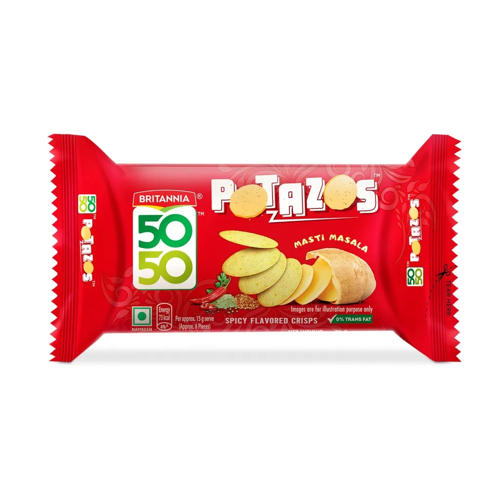 Britannia 50-50 Potazos Masti Masala Spicy Crisps Biscuits