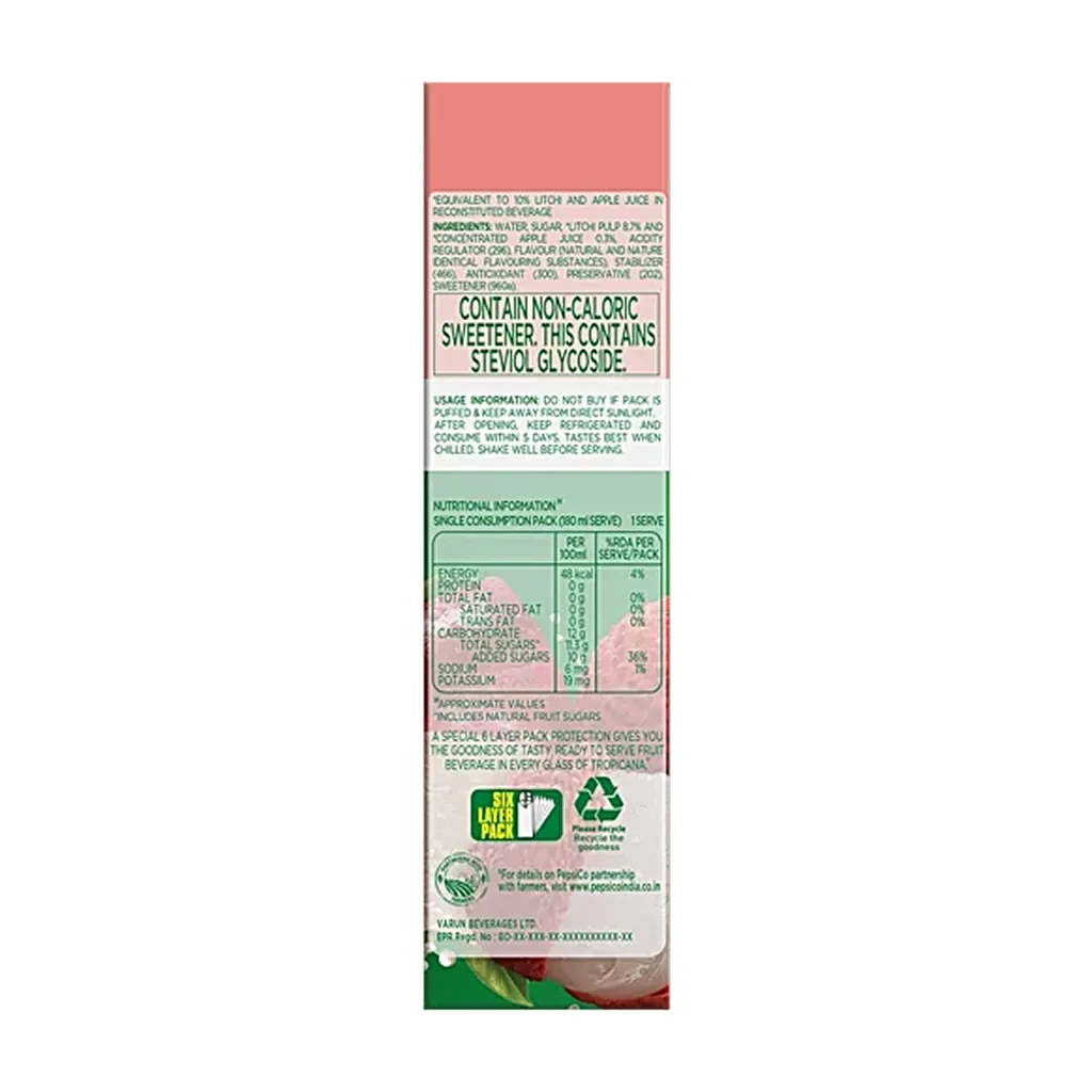 Tropicana Frutz Litchi Love Beverage 5